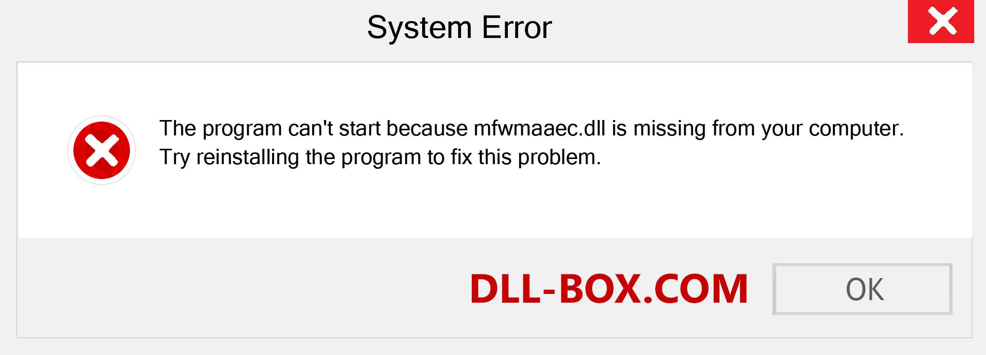  mfwmaaec.dll file is missing?. Download for Windows 7, 8, 10 - Fix  mfwmaaec dll Missing Error on Windows, photos, images