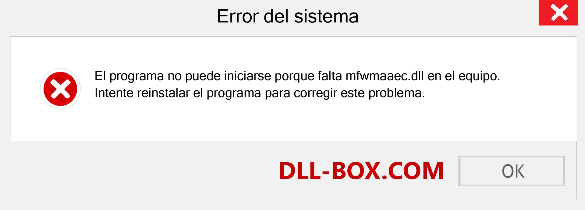 ¿Falta el archivo mfwmaaec.dll ?. Descargar para Windows 7, 8, 10 - Corregir mfwmaaec dll Missing Error en Windows, fotos, imágenes